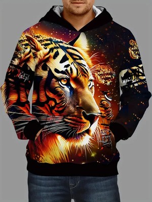 Blazing Tiger Fury 3D All Over Print Hoodie - Adults & Youth
