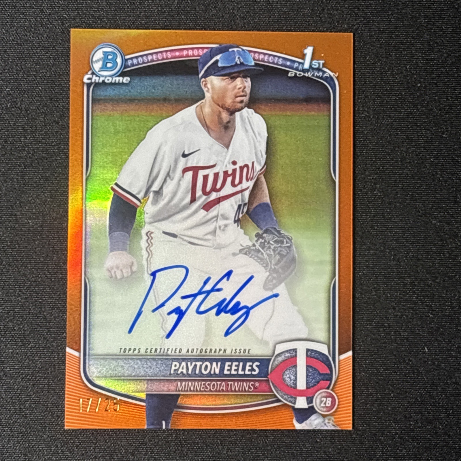 2025 Bowman Chrome 1st Payton Eeles Auto /25 True Orange Refractor