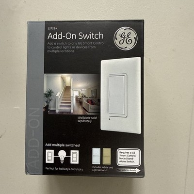 GE 12723 Add-On Wall Switch Auxiliary Light Rocker White Smart Control Indoor