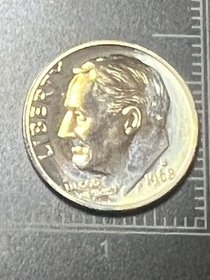 1968-S Roosevelt Dime ERROR   Double Stamp / Die double/Uncirculated