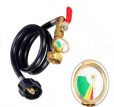 1LB To 20LB Propane Refill Adapter Extension Hose With Gauge On-Off Control 40''