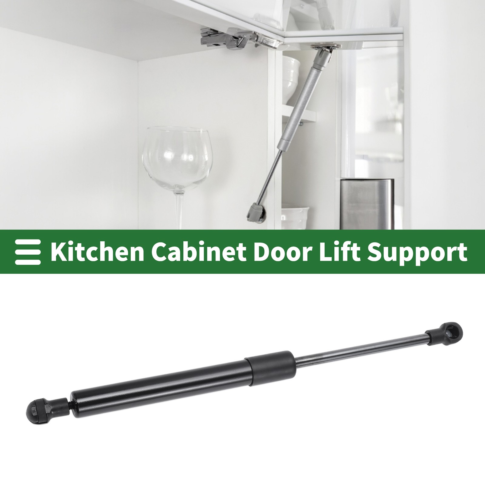 300mm 11.81 Inch 22lb 100N 10kg Black Carbon Steel Gas Strut Spring 1pc