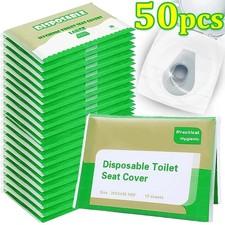 50 PCS Disposable Toilet Seat Covers Hygienic Flushable Pocket Size Portable