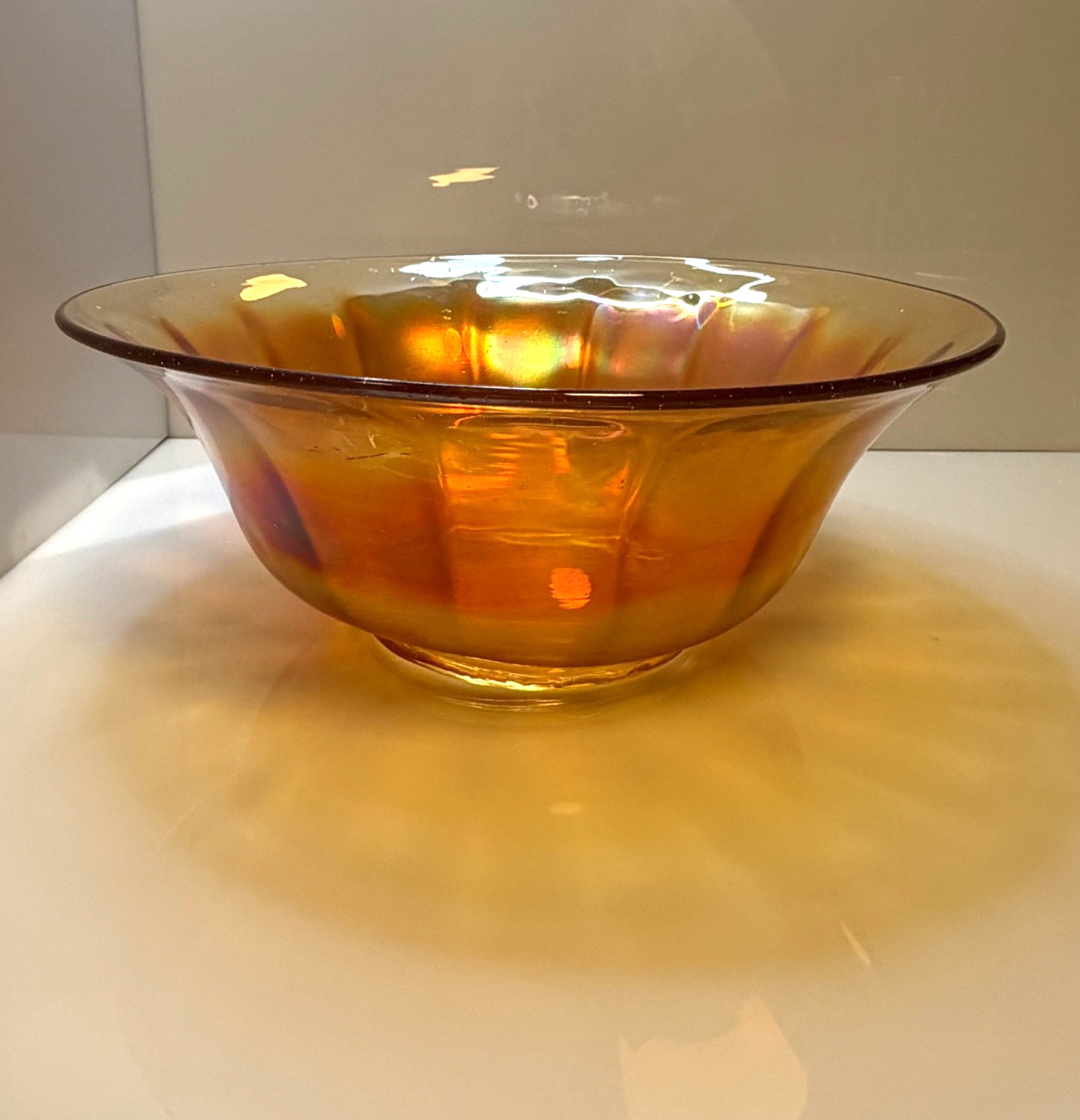 Stunning Vintage Imperial Glass Co.  Panel Marigold Carnival Console Bowl - 11