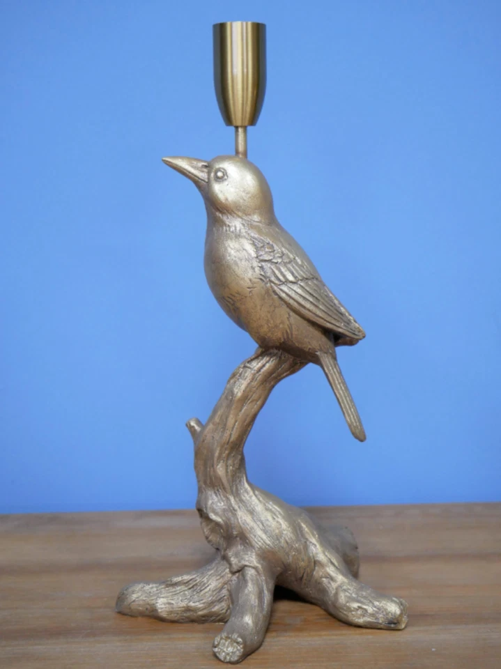 Vintage Style Gold Bird Tapered Dinner Candle Stick Holder Statue Ornament - Image 2 of 4