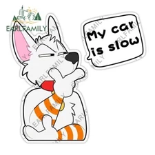 EARLFAMILY 5.1”My Car Is Slow Furry Car Sticker Laptop Windshield Decals Caravan