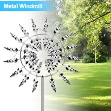 Magical Metal Windmill 3D Wind Powered Kinetic Sculpture for Yard Garden Decor