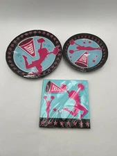 Cheerleader Party Supplies Pack 36 Cheerleading Paper Plates Napkins