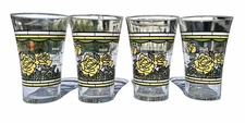 Vintage 1986 Whataburger Texas Yellow Rose Drinking Glasses Coca-Cola Retro