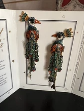 Lunch At The Ritz Vintage Clip Earrings - Peacocks