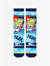 SpongeBob SquarePants Crew Socks Yeah No Tie-Dye Crew Socks Men's Size 10-13