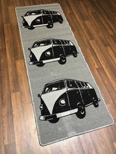  NEW VINTAGE CAMPER VAN RUG RUNNER 66X185CM SILVER BLACK GREAT QUALITY NON SLIP
