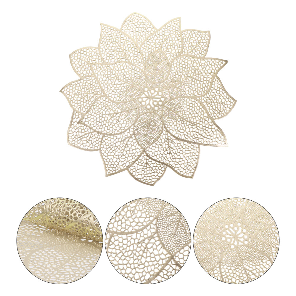 6pcs Flower Shaped Placemats Dinner Table Placemats PVC Hollow Flower