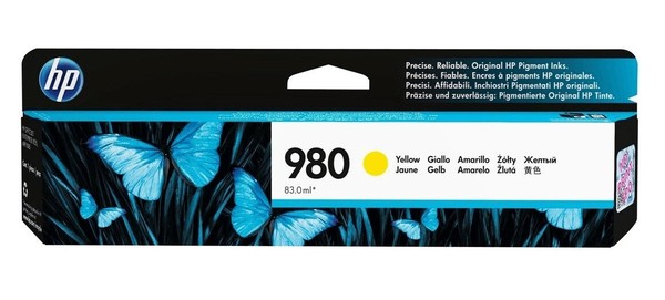 Original Hp 980 Gelb Officejet Enterprise X555 Mfp X585 Ovp Datum 2021-image