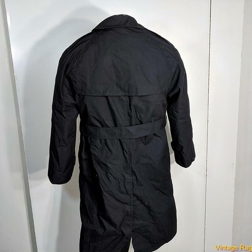 DSCP Military US Army 2010 Long RAINCOAT Trench Coat Womens 12S 12 sh Black - Picture 4 of 6