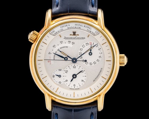 Jaeger LeCoultre Master Geographic 18K Yellow Gold Silver Dial