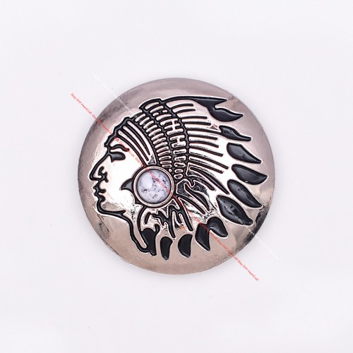 10X Indian Chief Turquoise Leathercraft Concho Clothes Connector Sewing Button - Picture 13 of 51