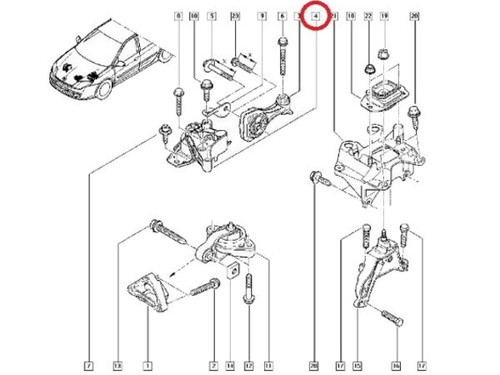 Halter Federbeinstützlager Motor Vorne Rechts für RENAULT LAGUNA III 2.0 dci - Bild 5 von 5