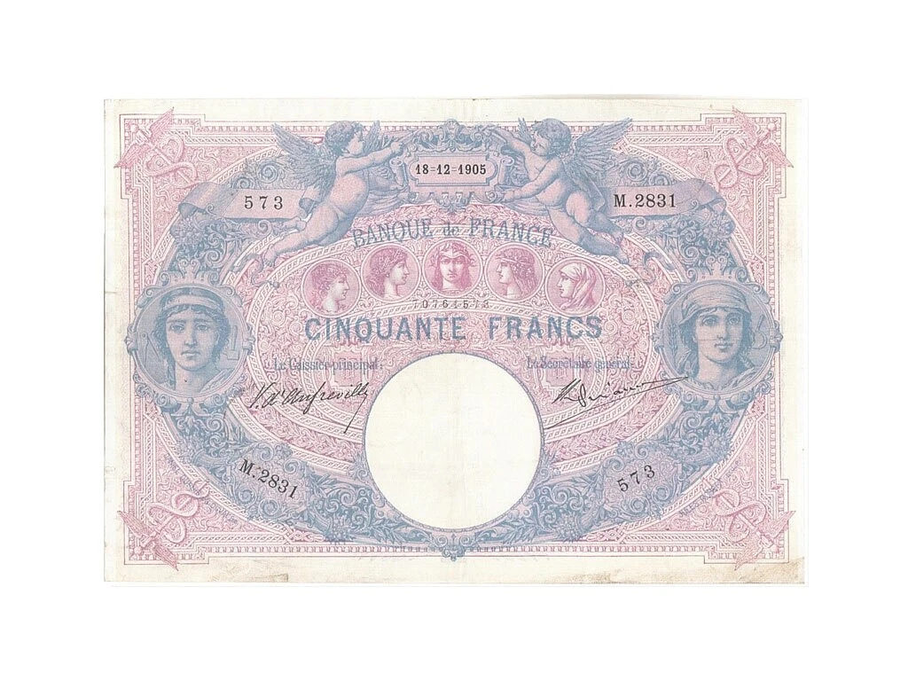 Billetes de francés de 1905 años