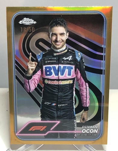 2024 Topps Chrome Formula 1 Esteban Ocon Gold Refactor/50