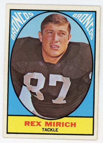 1967 Topps Milton Bradley Rex Mirich #32 VG Broncos