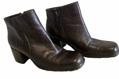 Covington New Women's 7.5 Brown Ankle Boots w/ Zipper Bootie Wedge Heel Fairlane