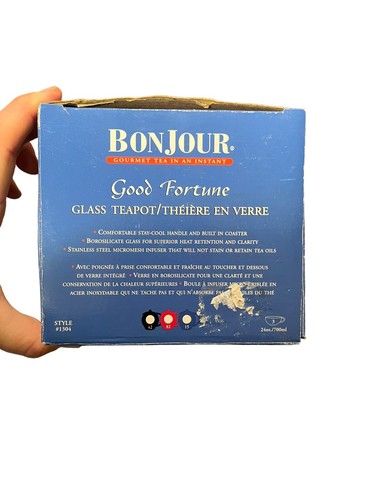 NEW BonJour Good Fortune Brewing Black Teapot 3 Cup 24oz Perfectly Brewed Tea - Picture 7 of 10