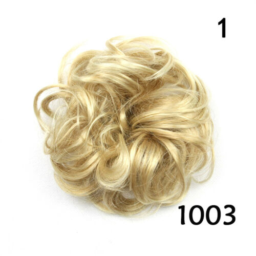 Human Hair Extensions Curly Messy Bun Hair Piece Scrunchie Cover Hair Real - Picture 13 of 46