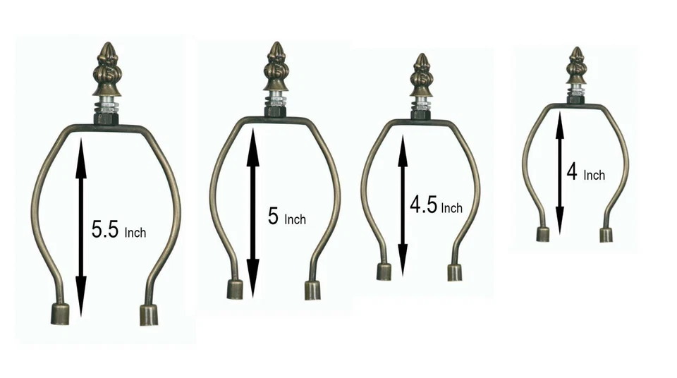 Tiffany Style Lampshade Harp Antique Brass Shade Carrier Gimble Holder 4 Sizes