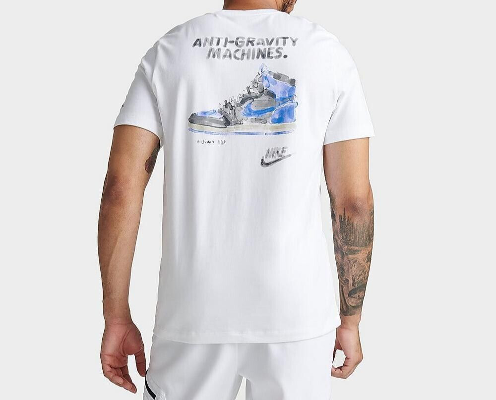 Nike Jordan Watercolor Graphic T-Shirt White/Game Royal Men's 3XL BNWT