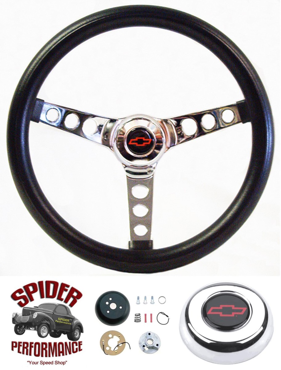 64-65 EL Camino Malibu Chevelle steering wheel RED BOWTIE 13 1/2