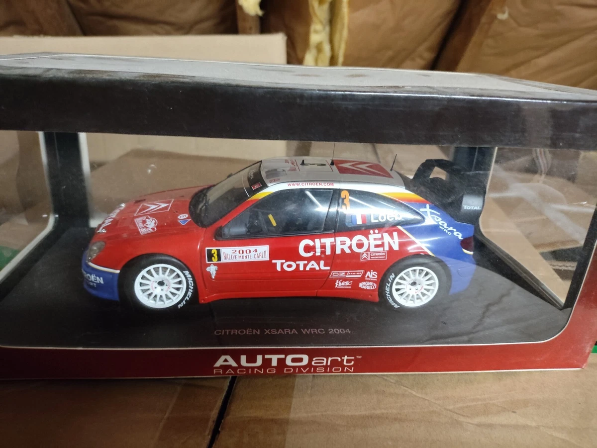 Citroën C4 WRC Loeb Monte-Carlo 2004 – AUTOart 1/18 Métal, Rouge, Miniature Rallye