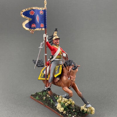 Painted British Guard Dragoon figure, Napoleonic tin miniature 1/30 VID SOLDIERS