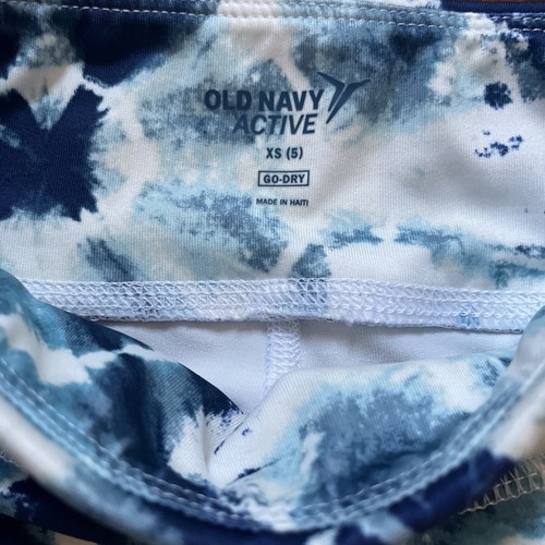 Old Navy Active Go-Dry Girls Capri Leggings in Blue & White Tie-Dye - Sz XS (5) - Picture 4 of 7