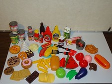 Lot of Plastic pretend and play supermarket grocery 64 Pieces Kids 3 yrs