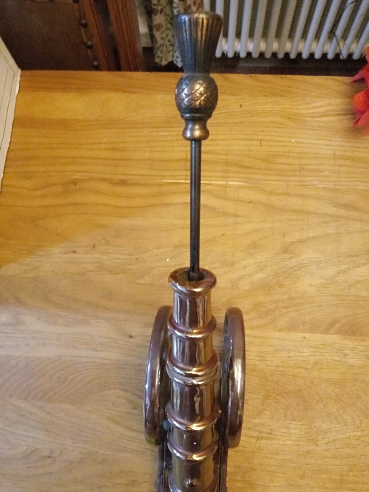 Heavy Cast Iron Cannon & Thistle Poker Fire side Companion Lustre