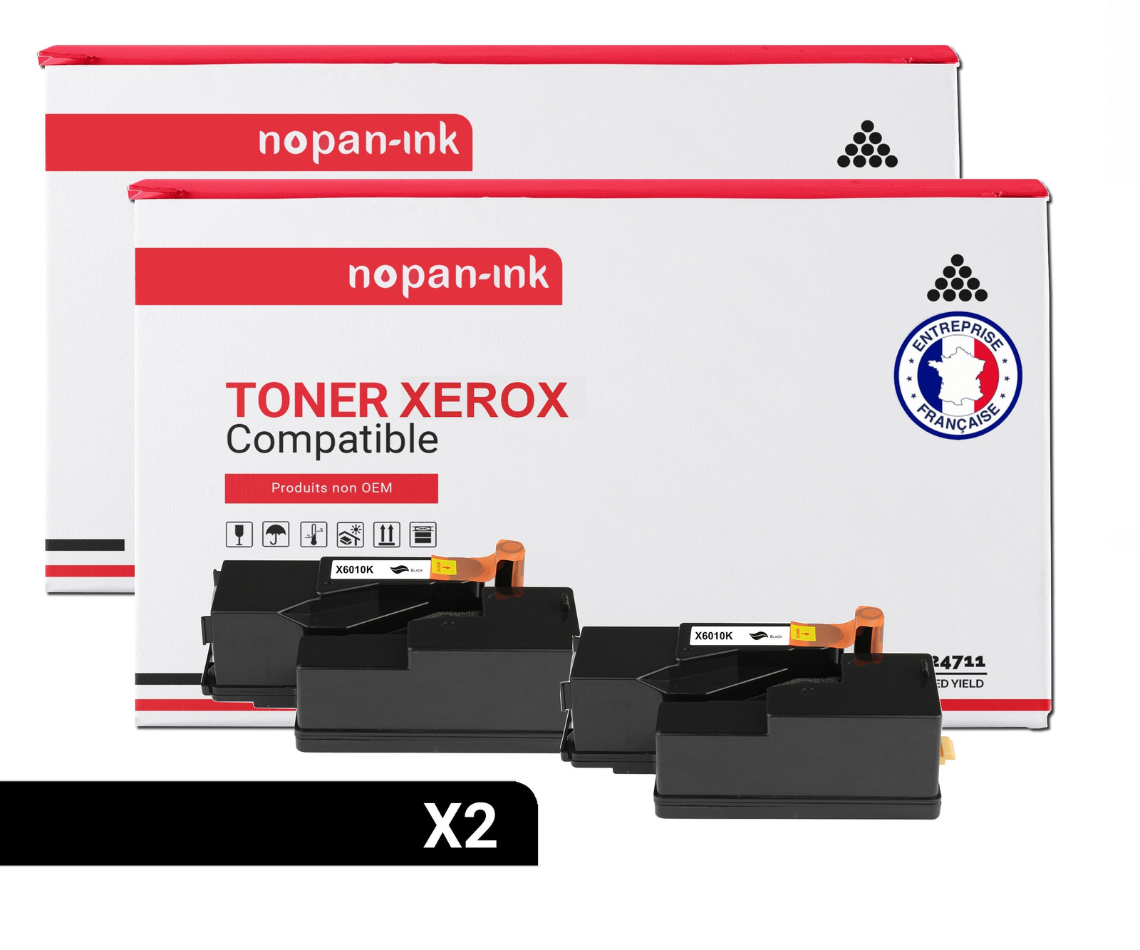 Toner XEROX 106R01630 Noir NOPAN-INK compatible 106R1630 à séchage rapide et haute densité