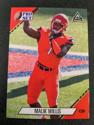 2021 Leaf Pro Set MALIK WILLIS RC #7 RED PARALLEL Liberty University ROOKIE CARD