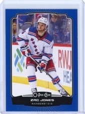 2022-23 O-Pee-Chee Zac Jones Blue Border Parallel - New York Rangers