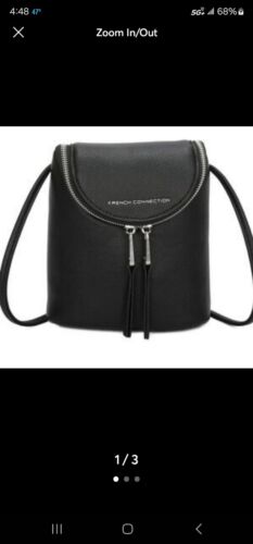 Sac à main téléphone portable French Connection noir Noreen slouchy galet bandoulière facile