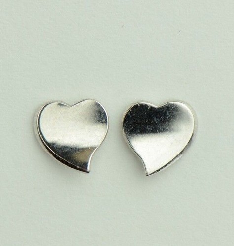 14K Solid White Yellow Gold Heart Shape Stud Earrings - 第 6/8 張圖片