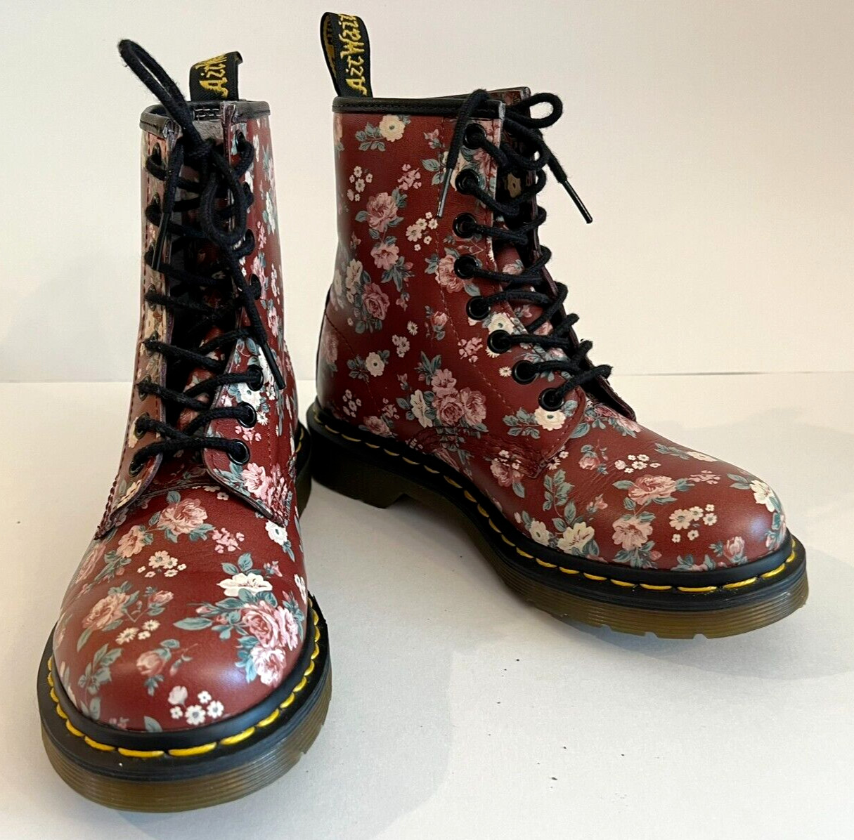 DOC MARTENS BURGUNDY PINK ROSE AirWair Bouncing Soles Boots Women 5 US / 36 EU