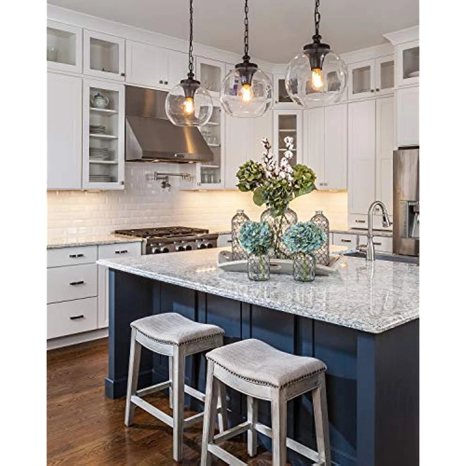 Iluminación colgante de vidrio atigrado Feiss P1308BS, níquel satinado, 1 luz (9" de diámetro x 12" de alto) Foto 3 de 4