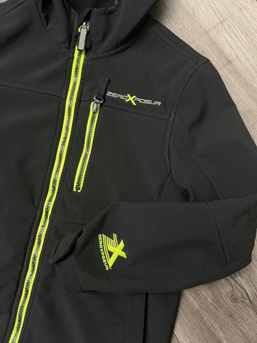 ZeroXposur Hooded Jacket Coat Black Gray Neon Green Boys Youth Size S-8 - Picture 14 of 24