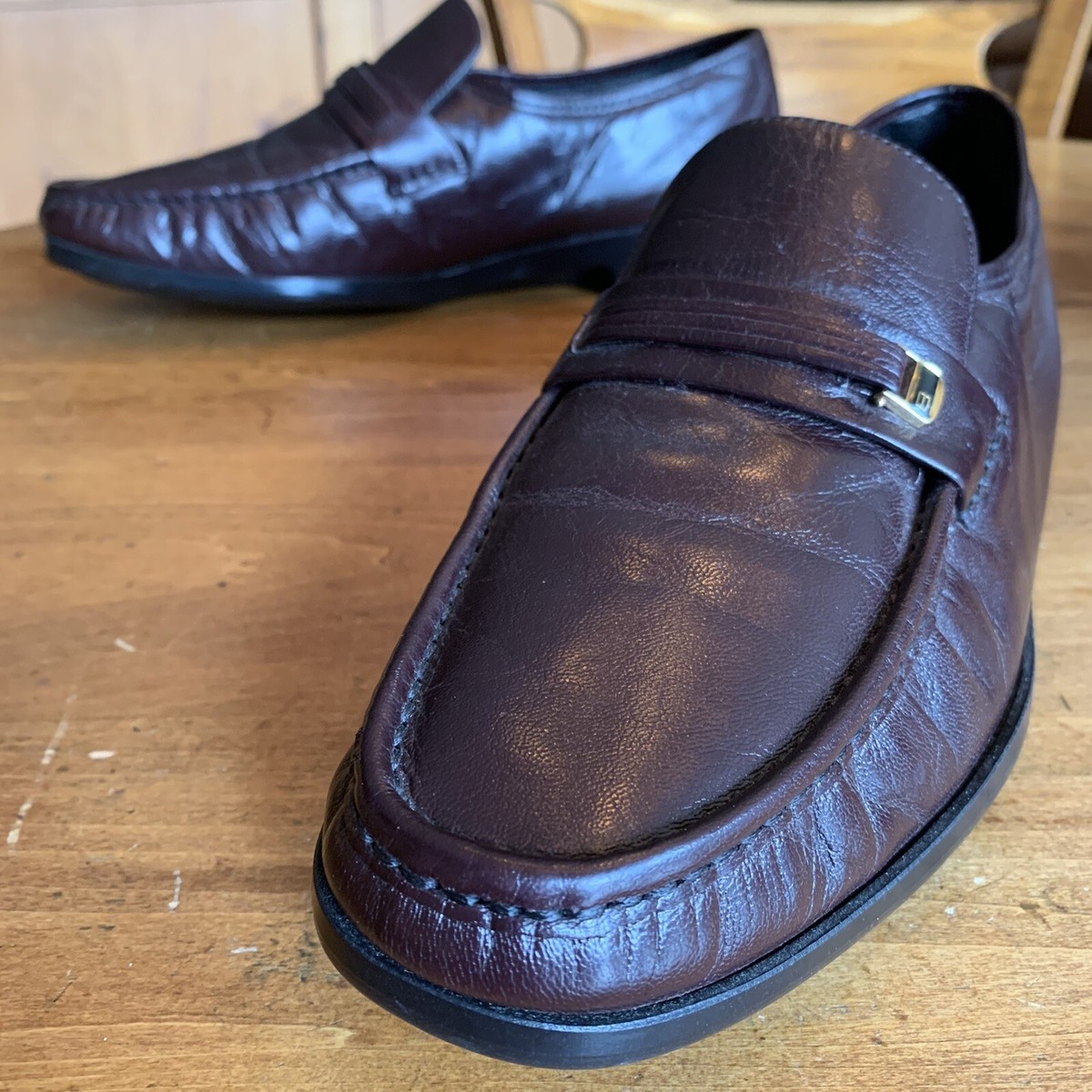 FLORSHEIM Loafers Size 12D Brown Leather Vintage Florsheim Burgundy Leather Loafers, Men main image 2