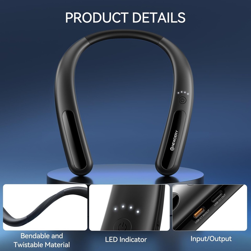 NEWDERY 10000mAh Neck BatteryPower Bank for Meta Quest 3/2,VR Oculus ...