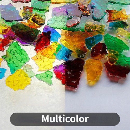 100g Coloré Irrégulière Verre Fragment Mosaïque Tuiles pour DIY Arts Craft Décor - Afbeelding 18 van 28