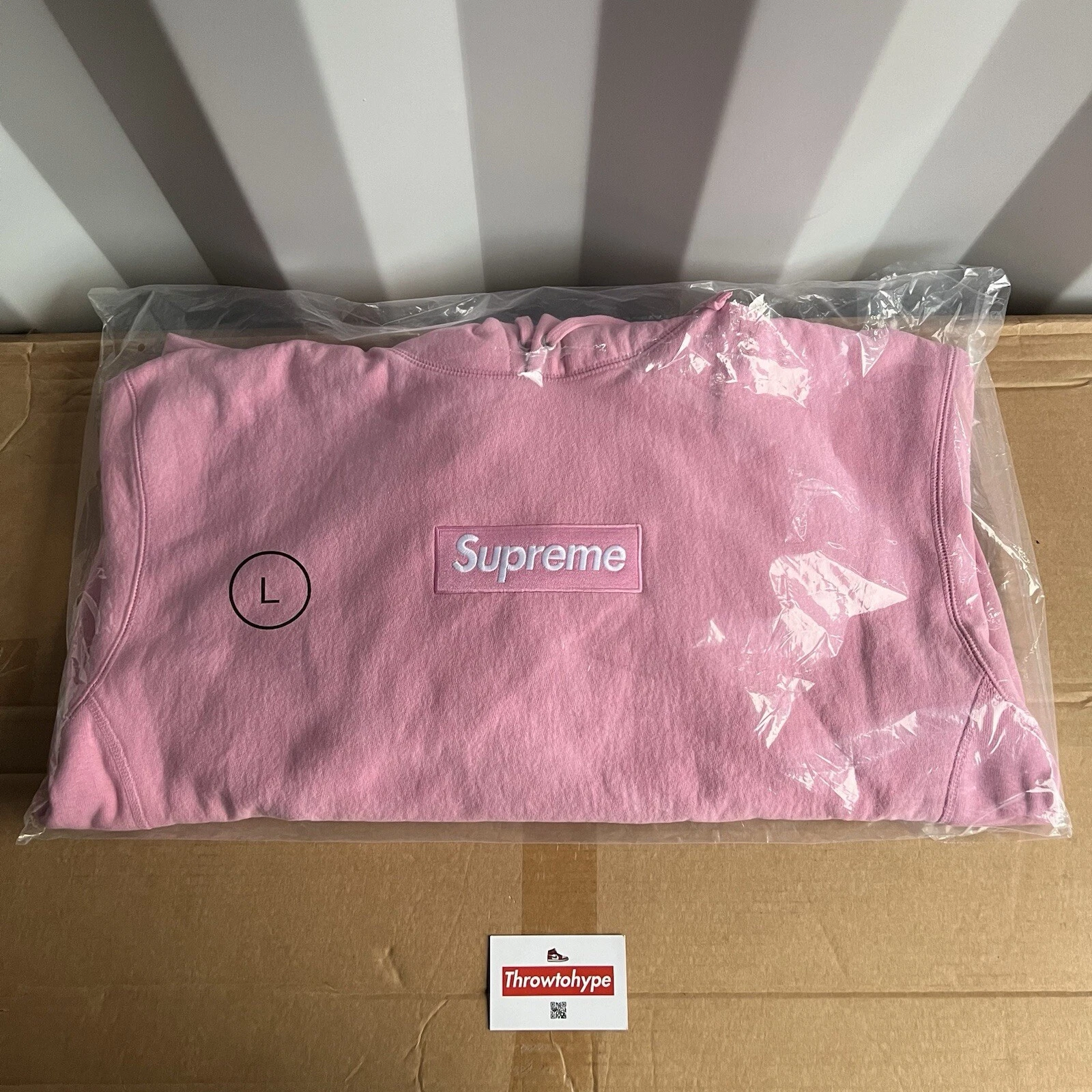Sweat à capuche Supreme Box Logo rose poussiéreux (FW24) taille L neuf