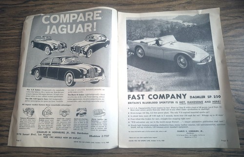 1960 RIVERSIDE INTERNATIONAL RACEWAY GRAND PRIX KATALOG - SHELBY GURNEY MOSS HILL - Bild 3 von 8