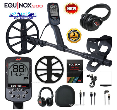 Minelab Equinox 900 Multi-IQ Metal Detector with 2 coils and Wireless Headphones
